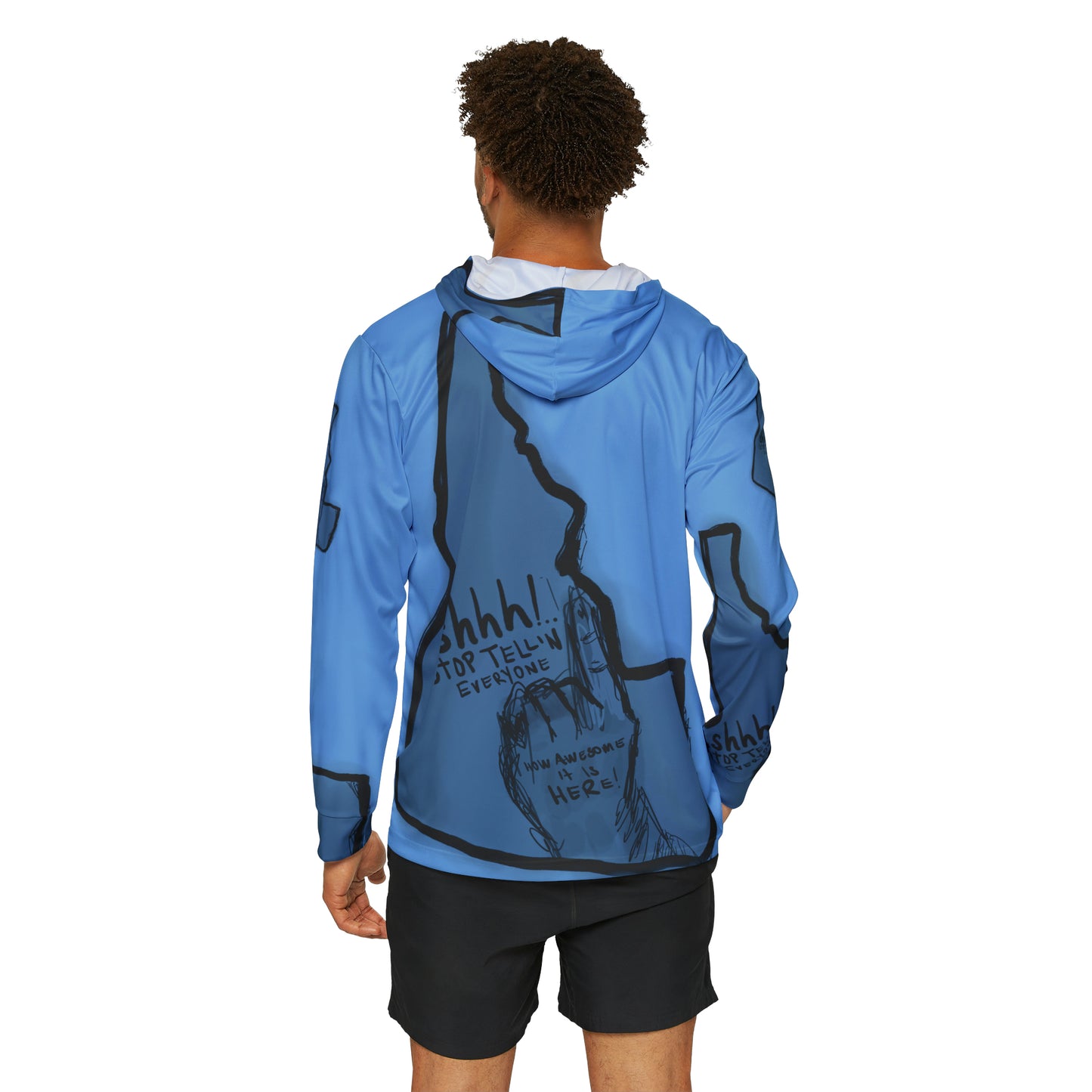 Shhh Sketch Idaho is Awesome Men's Sports Warmup Hoodie (blue)