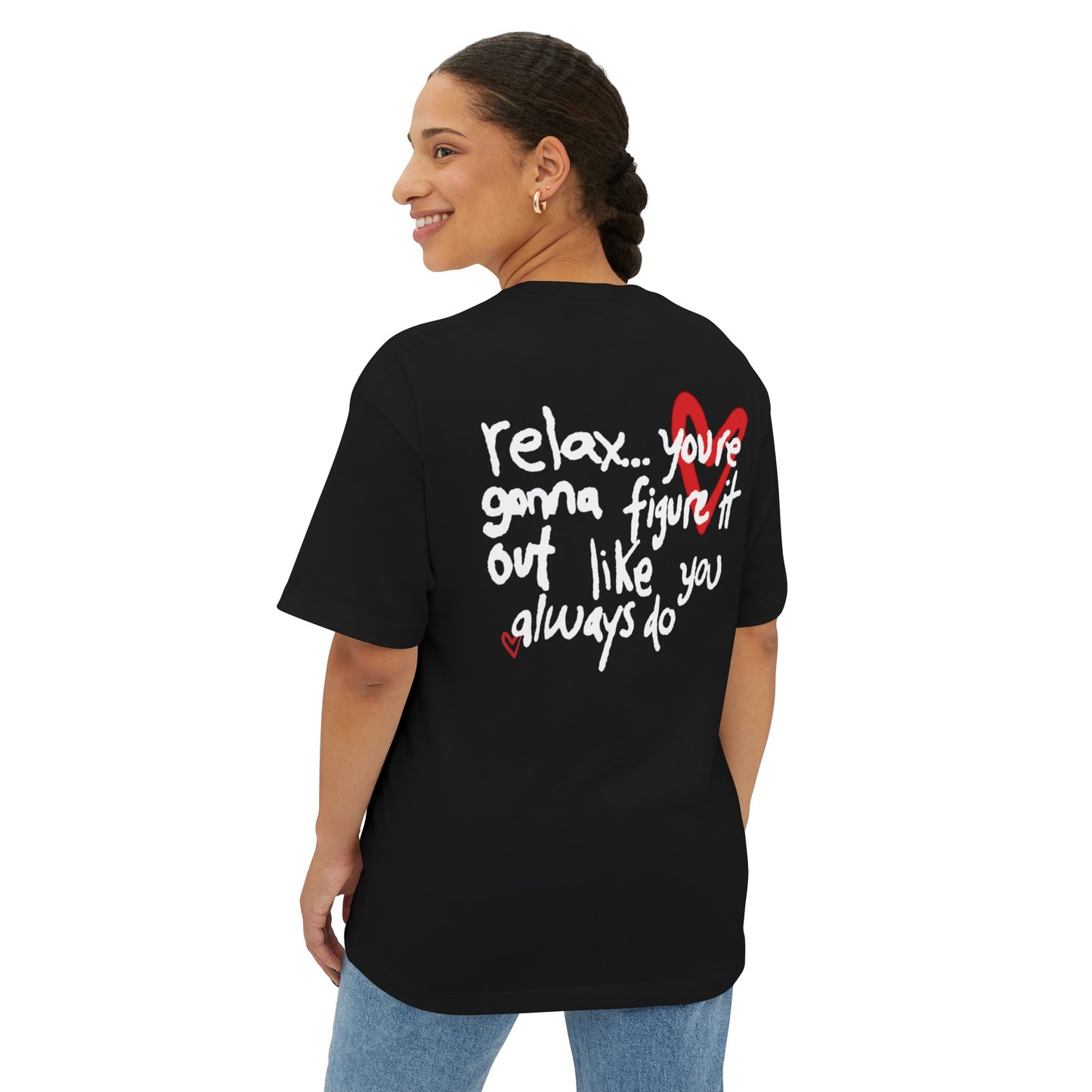 Relax Teddy Motivational Oversized Boxy Tee