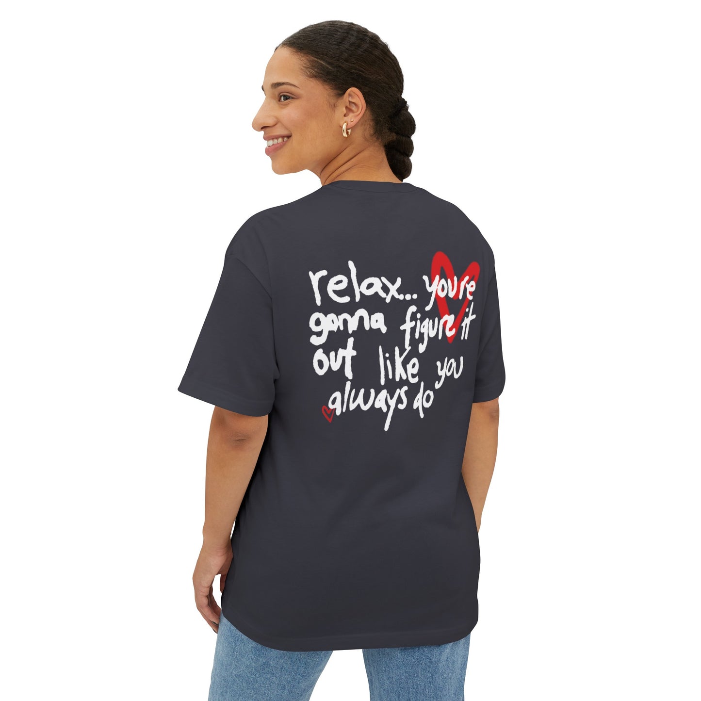 Relax Teddy Motivational Oversized Boxy Tee