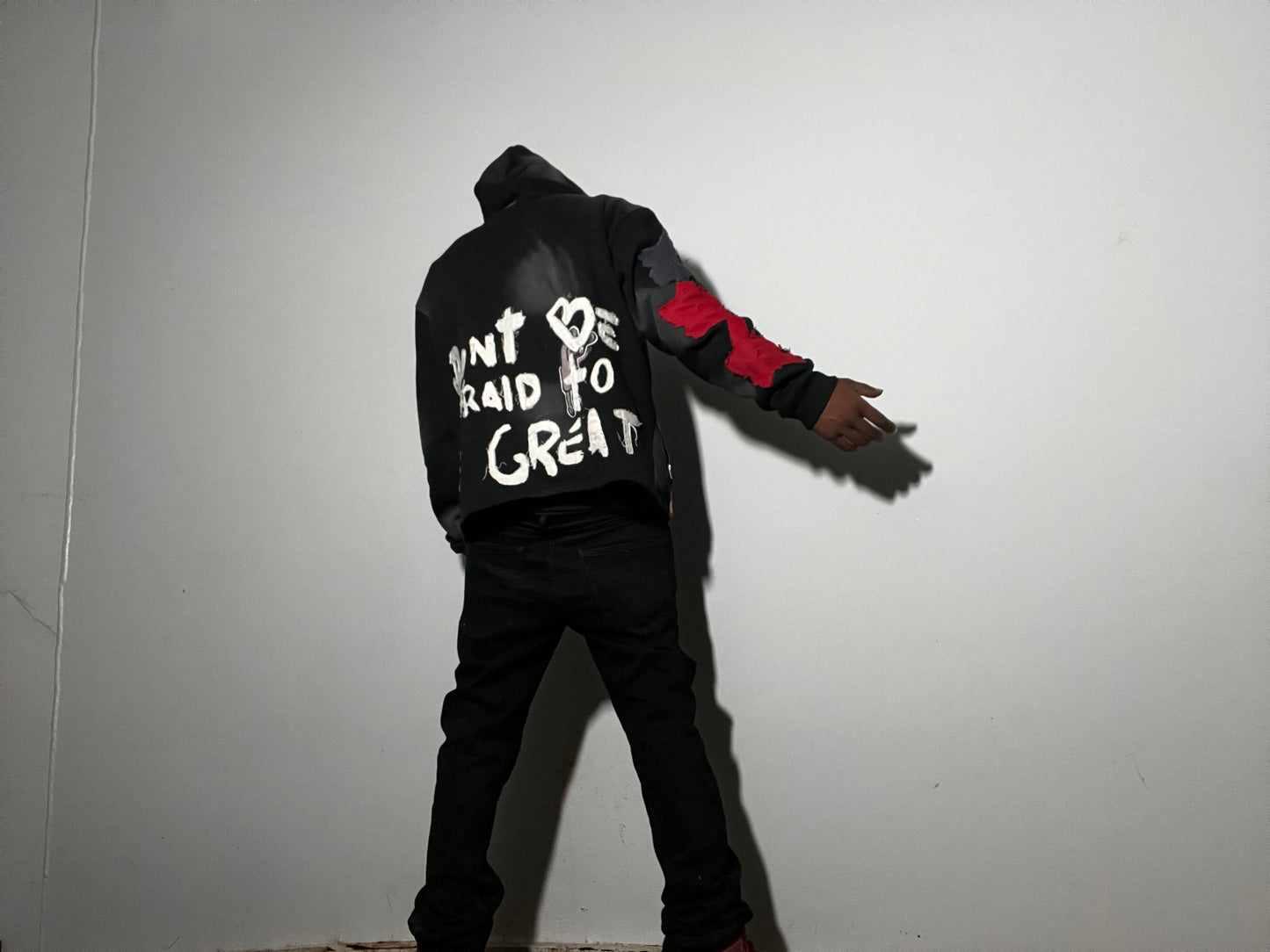 Be Great | Black Summer Night Cropped Acid Wash Pullover Hoodie