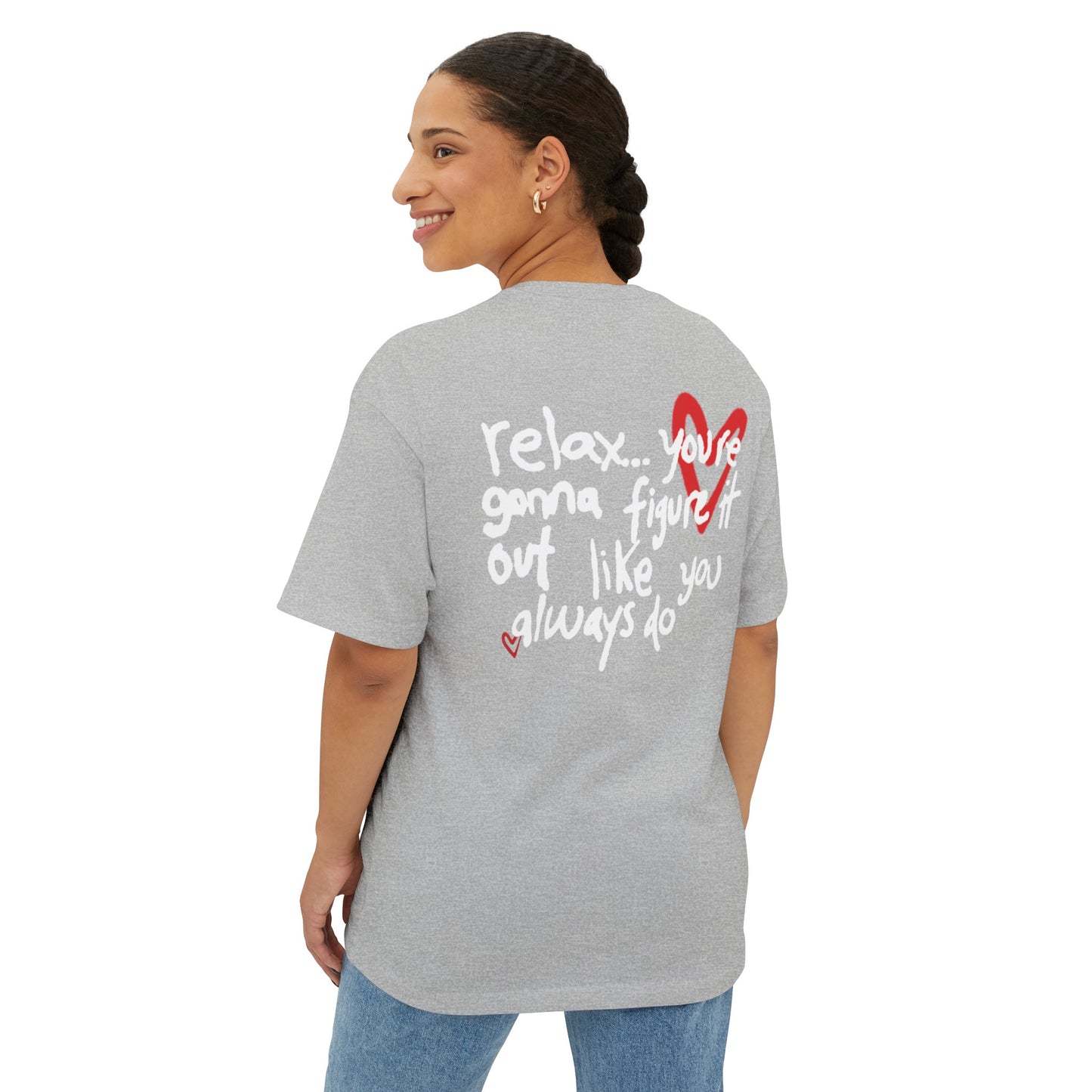 Relax Teddy Motivational Oversized Boxy Tee