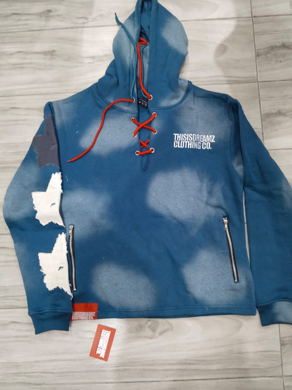 Be Great | Blue Summer Sky Cropped Acid Wash Pullover Hoodie