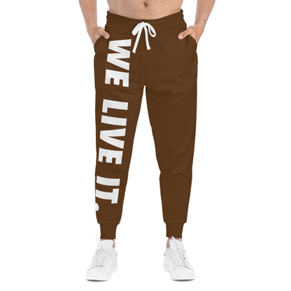 We Live It  | Brown Athletic Joggers (AOP)