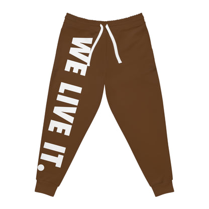 We Live It  | Brown Athletic Joggers (AOP)