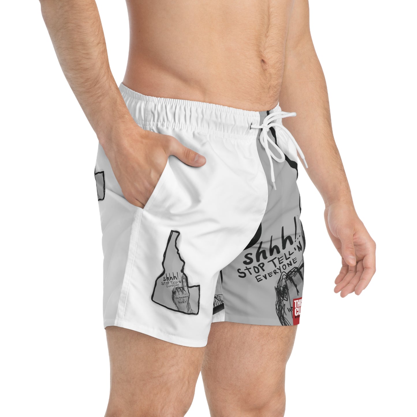 Shhh Idaho Swim Trunks (AOP)