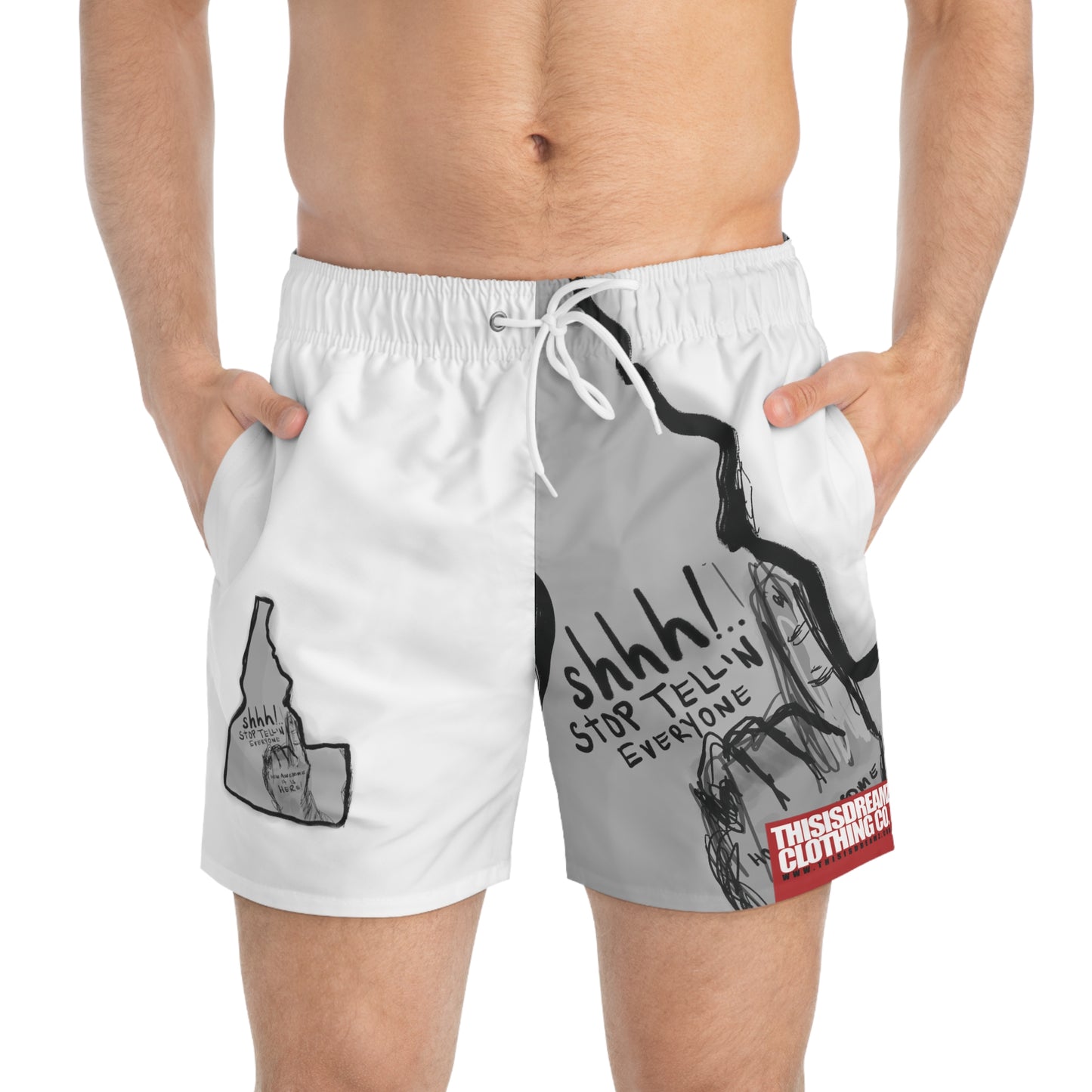 Shhh Idaho Swim Trunks (AOP)