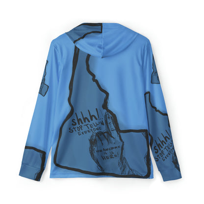 Shhh Sketch Idaho is Awesome Men's Sports Warmup Hoodie (blue)