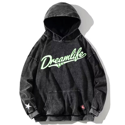 DREAMLIFE BLACK/GLOW PULL OVER HOODIE